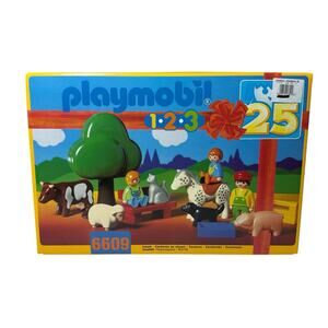 NEW Playmobil 123 Fun On the Farm 6609 Lot Cow Horse Cat Dog Pig Playset Vtg
